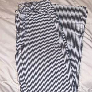 Brandy Melville Women's White and Blue Trousers
